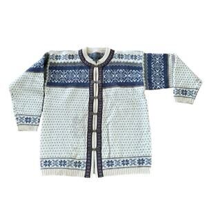 American vintage Squaw Valley Nordic Wool Cardigan Sweater size medium